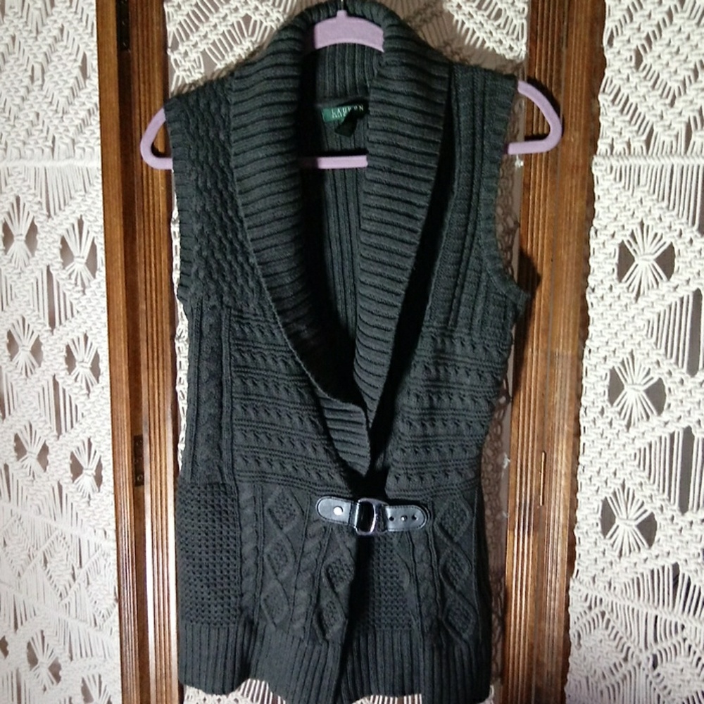 Ralph Lauren cable knit wrap best L